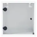 Table de chevet avec porte en verre blanc 35x37x35 cm