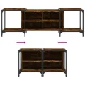 Meuble TV chêne fumé 153x37x50 cm bois d'ingénierie