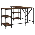 Bureau chêne marron 139x139x75 cm bois d'ingénierie