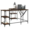 Bureau chêne marron 139x139x75 cm bois d'ingénierie