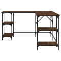 Bureau chêne marron 139x139x75 cm bois d'ingénierie