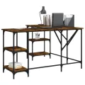 Bureau chêne fumé 139x139x75 cm bois d'ingénierie