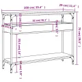 Table console avec étagère sonoma gris 100x29x75 cm