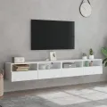 Meubles TV muraux 2 pcs blanc 100x30x30 cm bois d'ingénierie