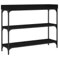 Table console avec étagères noir 100x30x80 cm