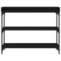 Table console avec étagères noir 100x30x80 cm