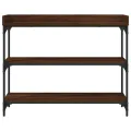 Table console avec étagères chêne marron 100x30x80 cm