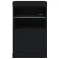 Buffet avec lumières LED noir 41x37x67 cm