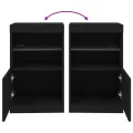 Buffet avec lumières LED noir 41x37x67 cm