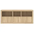 Buffet avec lumières LED chêne sonoma 162x37x67 cm