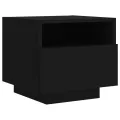 Armoires de chevet avec lumières LED 2 pcs noir 40x39x37 cm