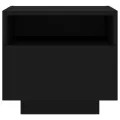 Armoires de chevet avec lumières LED 2 pcs noir 40x39x37 cm