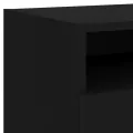 Armoires de chevet avec lumières LED 2 pcs noir 40x39x37 cm