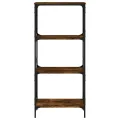 Bibliothèque 4 niveaux chêne fumé 59x35x132cm bois d'ingénierie