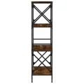 Bibliothèque 4 niveaux chêne fumé 59x35x132cm bois d'ingénierie