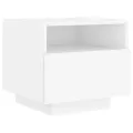 Table de chevet avec lumières LED blanc 40x39x37 cm