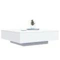 Table basse avec lumières LED blanc 100x100x31 cm
