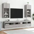 Meuble TV avec lumières LED sonoma gris 40,5x30x90 cm