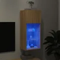 Meuble TV avec lumières LED chêne sonoma 40,5x30x90 cm