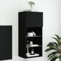 Meuble TV avec lumières LED noir 40,5x30x90 cm