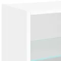 Table de chevet murale avec lumières LED blanc