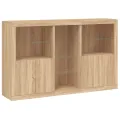 Buffet avec lumières LED chêne sonoma 162x37x100 cm