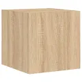 Meuble TV muraux 5 pcs avec lumières LED chêne sonoma