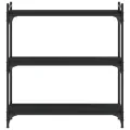 Bibliothèque à 3 niveaux noir 80x30x86 cm bois d'ingénierie