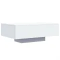 Table basse avec lumières LED blanc 85x55x31 cm