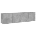 Meubles TV muraux 2 pcs gris béton 80x30x41 cm