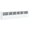 Buffet avec lumières LED blanc 283x37x67 cm