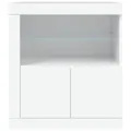 Buffet avec lumières LED blanc 60,5x37x67 cm