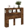 Tête de lit à LED chêne fumé 120x18,5x103,5cm bois d'ingénierie