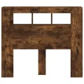 Tête de lit à LED chêne fumé 120x18,5x103,5cm bois d'ingénierie