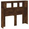 Tête de lit à LED chêne fumé 120x18,5x103,5cm bois d'ingénierie