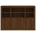 Buffets avec lumières LED 3 pcs chêne brun bois d'ingénierie