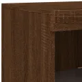 Buffets avec lumières LED 3 pcs chêne brun bois d'ingénierie