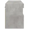 Meuble TV mural avec lumières LED gris béton 60x30x40 cm