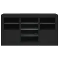 Buffet avec lumières LED noir 123x37x67 cm