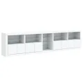 Buffet avec lumières LED blanc 283x37x67 cm