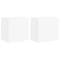 Meubles TV muraux 2 pcs blanc 40,5x30x40 cm bois d'ingénierie