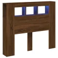 Tête de lit à LED chêne marron 120x18,5x103,5cm bois ingénierie