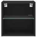 Table de chevet murale avec lumières LED noir