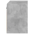 Table de chevet murale avec lumières LED gris béton