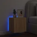 Meuble TV mural avec lumières LED chêne sonoma 40,5x35x40 cm