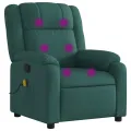 Fauteuil de massage inclinable Vert foncé Tissu