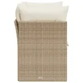 Canapé de jardin avec coussins 2 places beige résine tressée