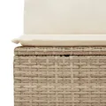 Canapé de jardin avec coussins 2 places beige résine tressée