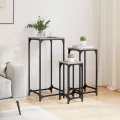 Tables d’appoint gigognes 3 pcs sonoma gris bois d'ingénierie