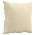 Canapé 3 places avec oreillers décoratifs crème 180 cm tissu